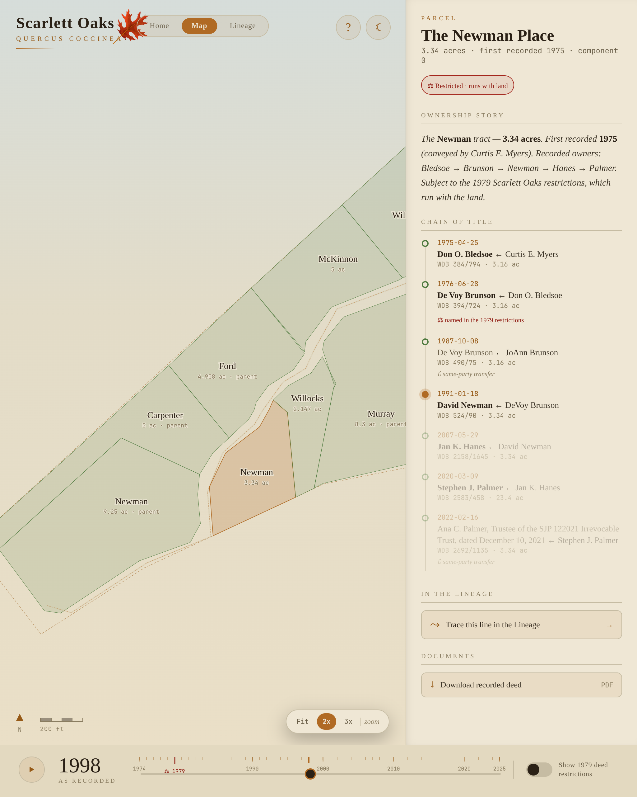 Deed Lineage — parcel map